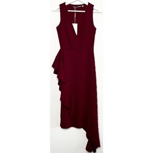 NWT Georgia Hardinge Strobe Chevron Dress in Burgundy